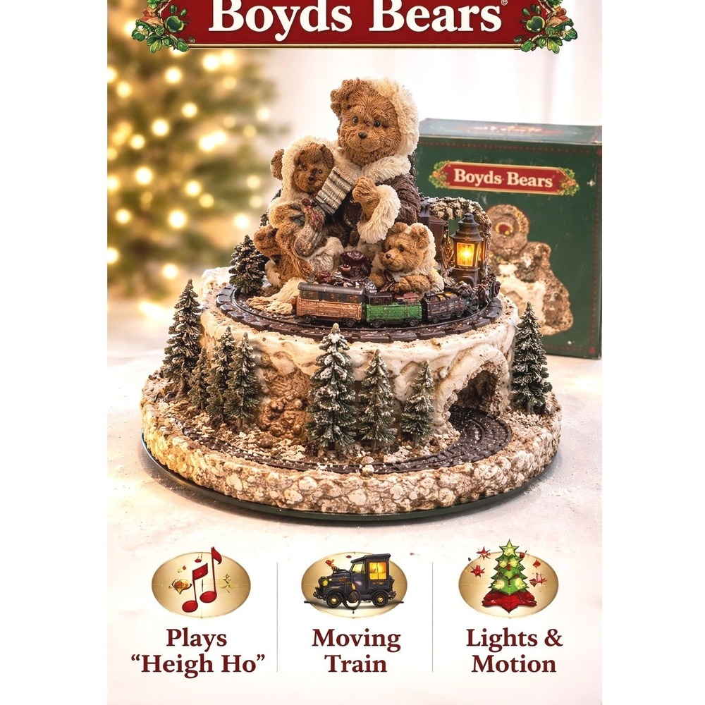Boyds Bears‎ Whistle While You Work Musical Moving Train Figurine 4939/6000 Box